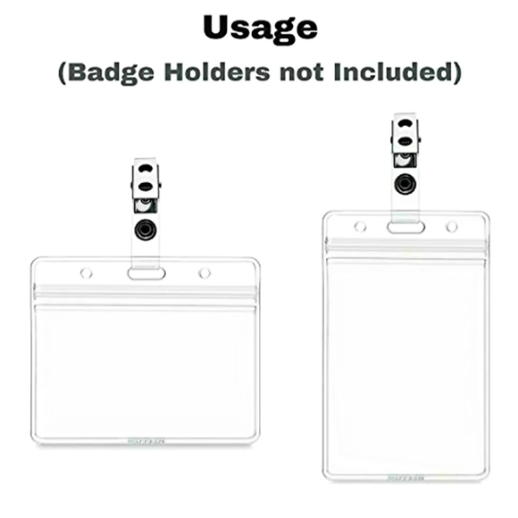 70 piece Plastic Badge Holders Clips Office Name T - Picture 2 of 6